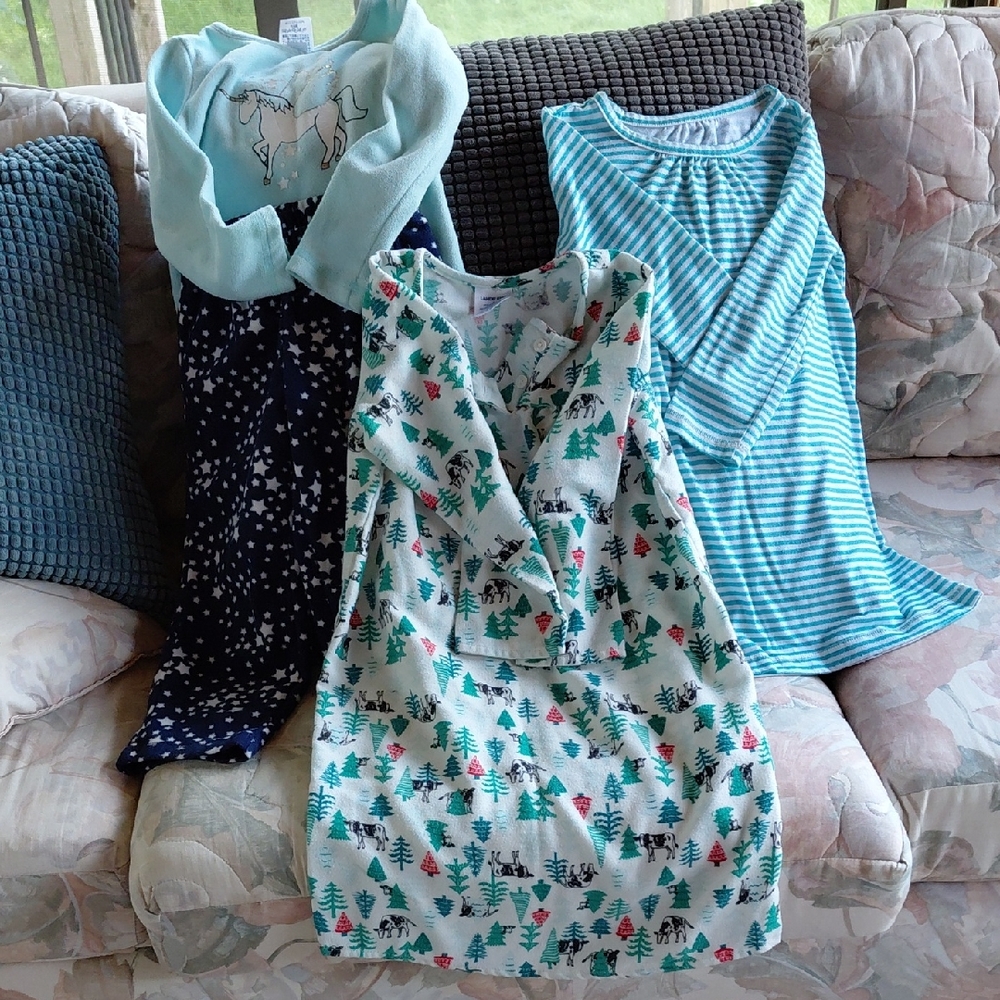 3 Kids Pajama Sets - Blue, Navy, Green